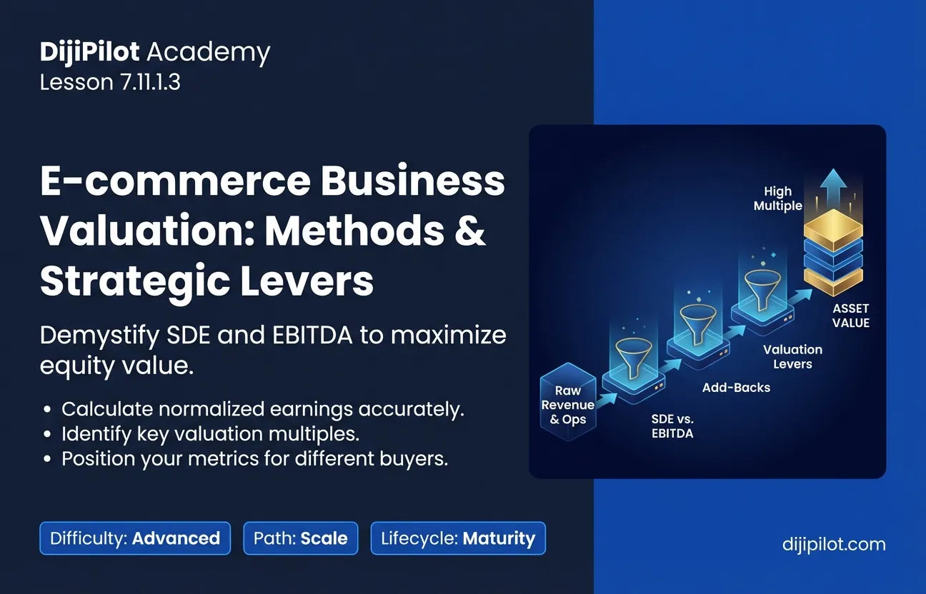 7.11.1.3 - Understanding E-commerce Business Valuation Methods and Importance (Difficulty: Advanced | Path: Scale)