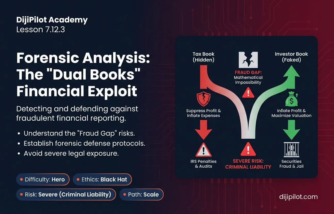 7.12.3 - Dual Sets of Books: Keeping one P&L for the tax man and one for the investors (Difficulty: Hero | Ethics: Black Hat | Path: Scale)