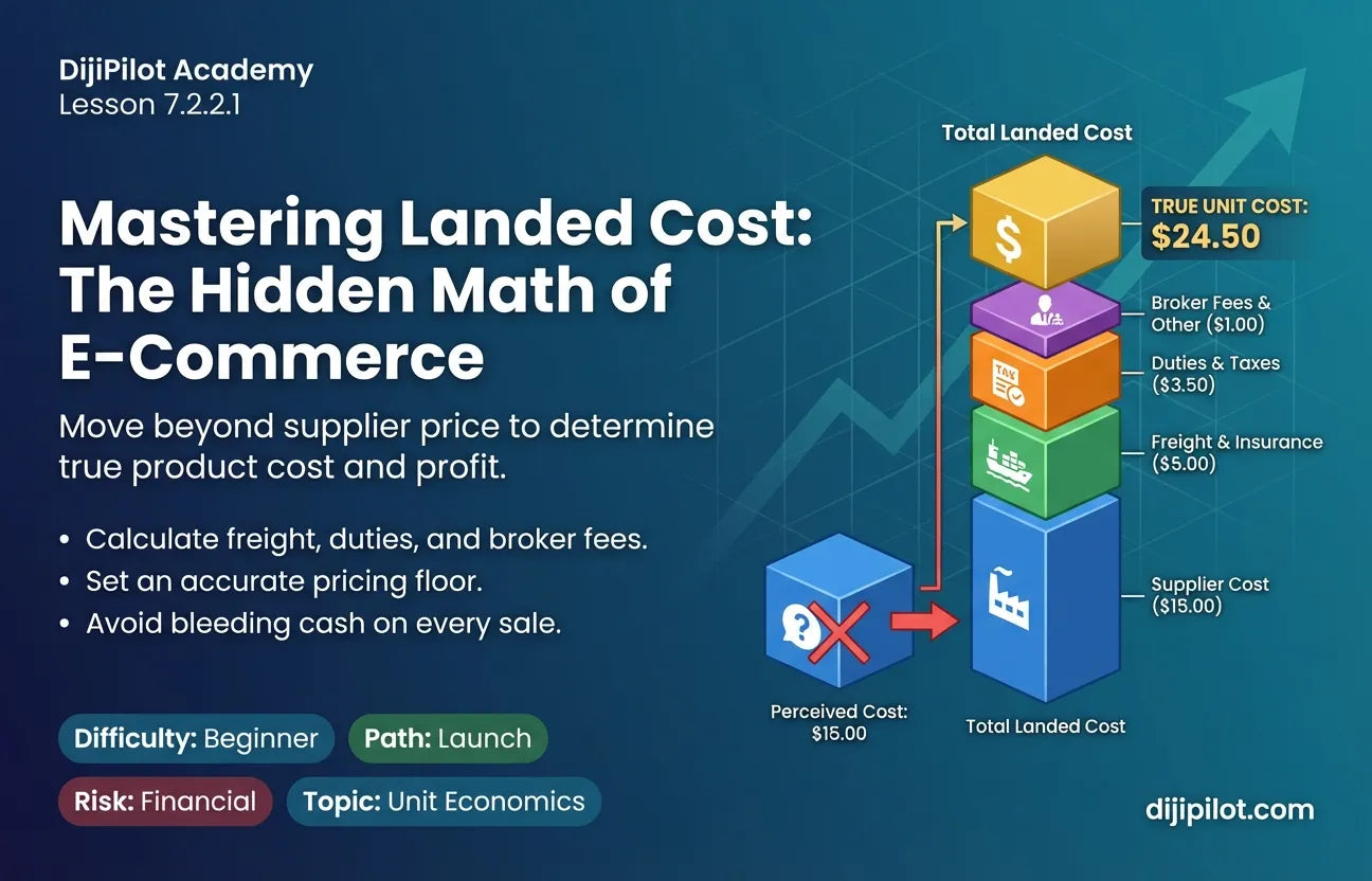 7.2.2.1 - How to Calculate Your Landed Cost (Product, Shipping, Duties) (Difficulty: Beginner | Path: Launch)