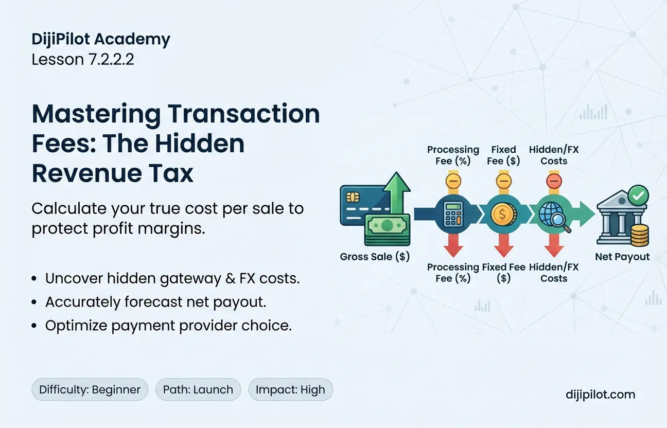 7.2.2.2 - How to Factor in Transaction Fees (Payment Processors, Shopify Fees) (Difficulty: Beginner | Path: Launch)