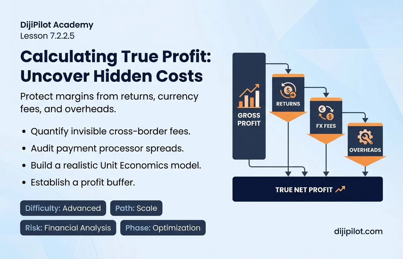 7.2.2.5 - How to Account for Hidden Costs (Currency Conversion, Returns, Overheads) (Difficulty: Advanced | Path: Scale)