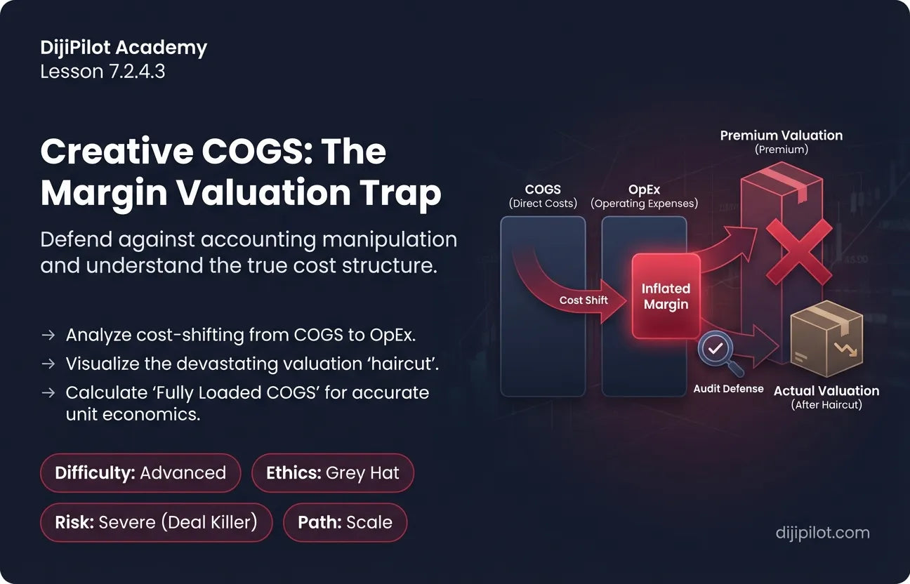 7.2.4.3 - "Creative" COGS: Categorizing inventory costs as marketing spend to inflate Gross Margin metrics (Difficulty: Advanced | Ethics: Grey Hat | Path: Scale)