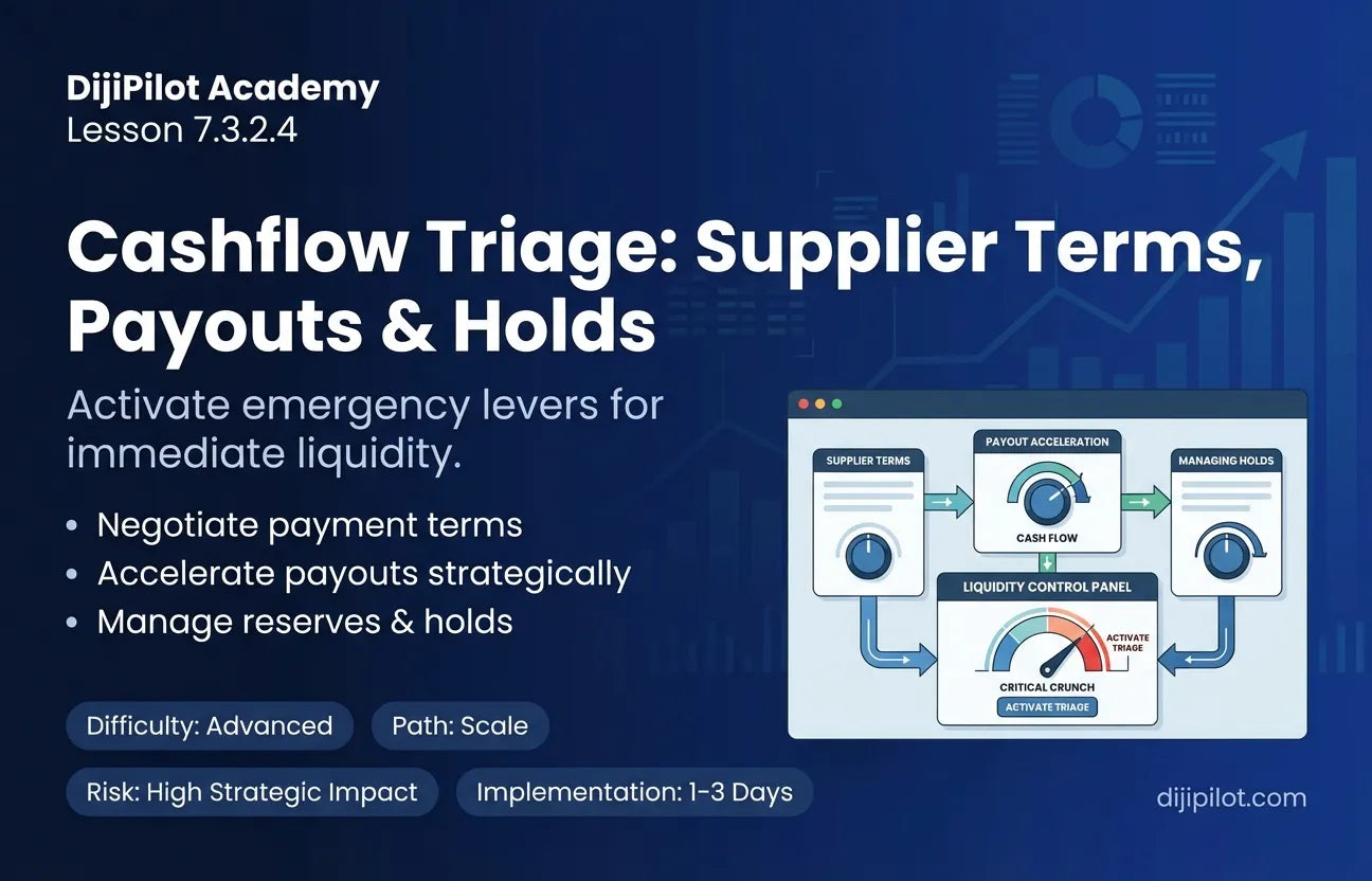7.3.2.4 - Cashflow Triage Levers: Supplier Terms, Payout Acceleration, Holds (Difficulty: Advanced | Path: Scale)