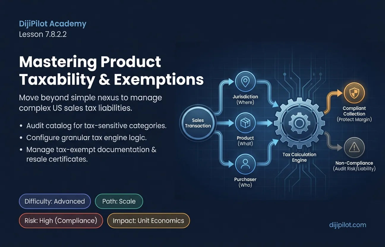 7.8.2.2 - How to Understand Product Taxability & Exemptions (Difficulty: Advanced | Path: Scale)