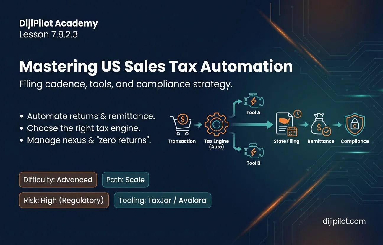7.8.2.3 - Understanding Filing Cadence & Tools (TaxJar/Avalara) (Difficulty: Advanced | Path: Scale)