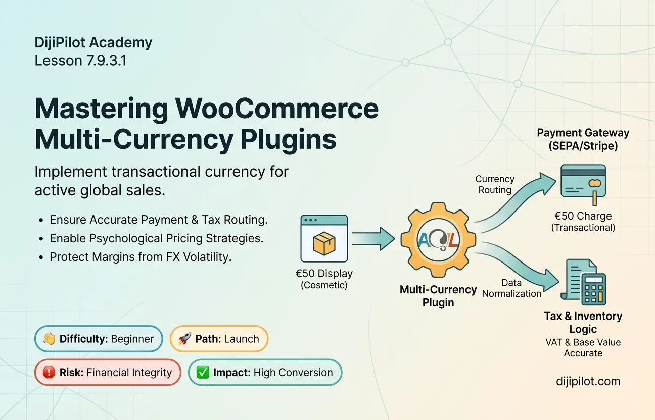 7.9.3.1 - The Role of Multi-Currency Plugins (e.g., Aelia, WPML) in WooCommerce (Difficulty: Beginner | Path: Launch)