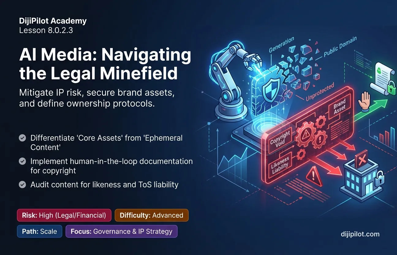 8.0.2.3 - What IP, Licensing, and Likeness Issues Should Brands Consider with AI Media? (Difficulty: Advanced | Path: Scale)
