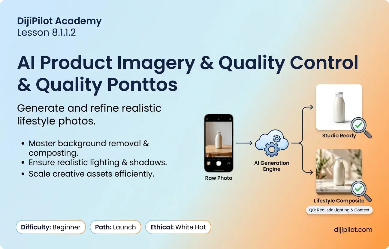 8.1.1.2 - How to Generate and Quality-Check Product Imagery (Backgrounds, Composites, Lifestyle) (Difficulty: Beginner | Path: Launch)