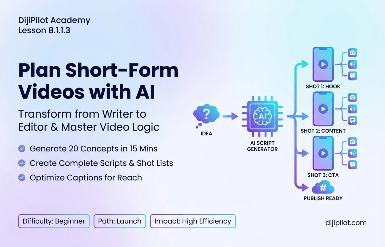 8.1.1.3 - How to Plan Short-Form Videos: Scripts, Shot Lists, Captions & Variations (Difficulty: Beginner | Path: Launch)