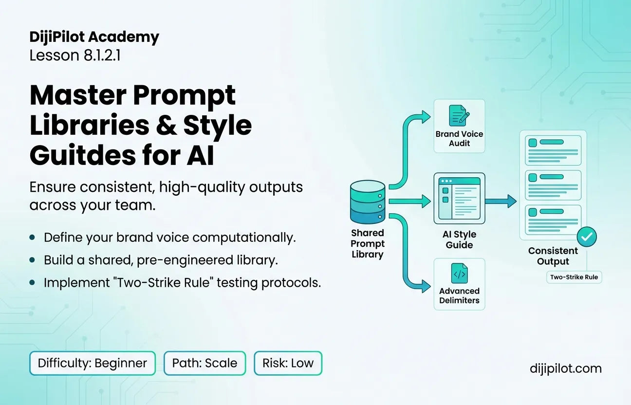 8.1.2.1 - How to Create Prompt Libraries and Style Guides for Consistent Output (Difficulty: Beginner | Path: Scale)