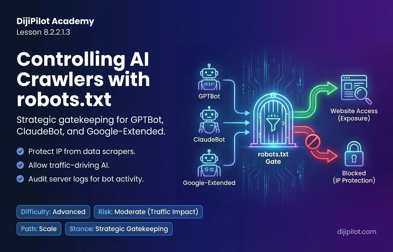 8.2.2.1.3 - The Technical Gatekeepers: Managing robots.txt for AI Crawlers (GPTBot, ClaudeBot, Google-Extended) (Difficulty: Advanced | Path: Scale)