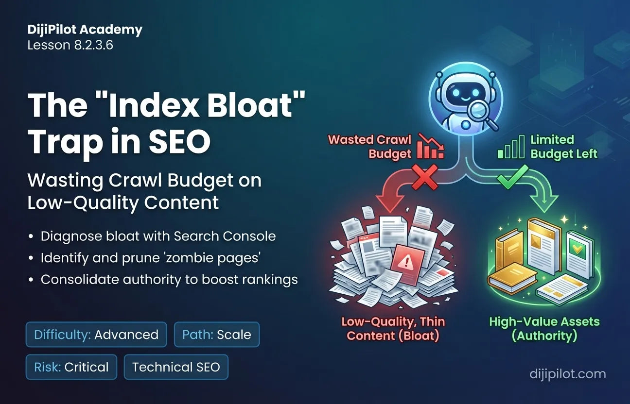 8.2.3.6 - The "Index Bloat" Trap: Wasting Crawl Budget on Low-Quality, Thin Content (Difficulty: Advanced | Path: Scale)
