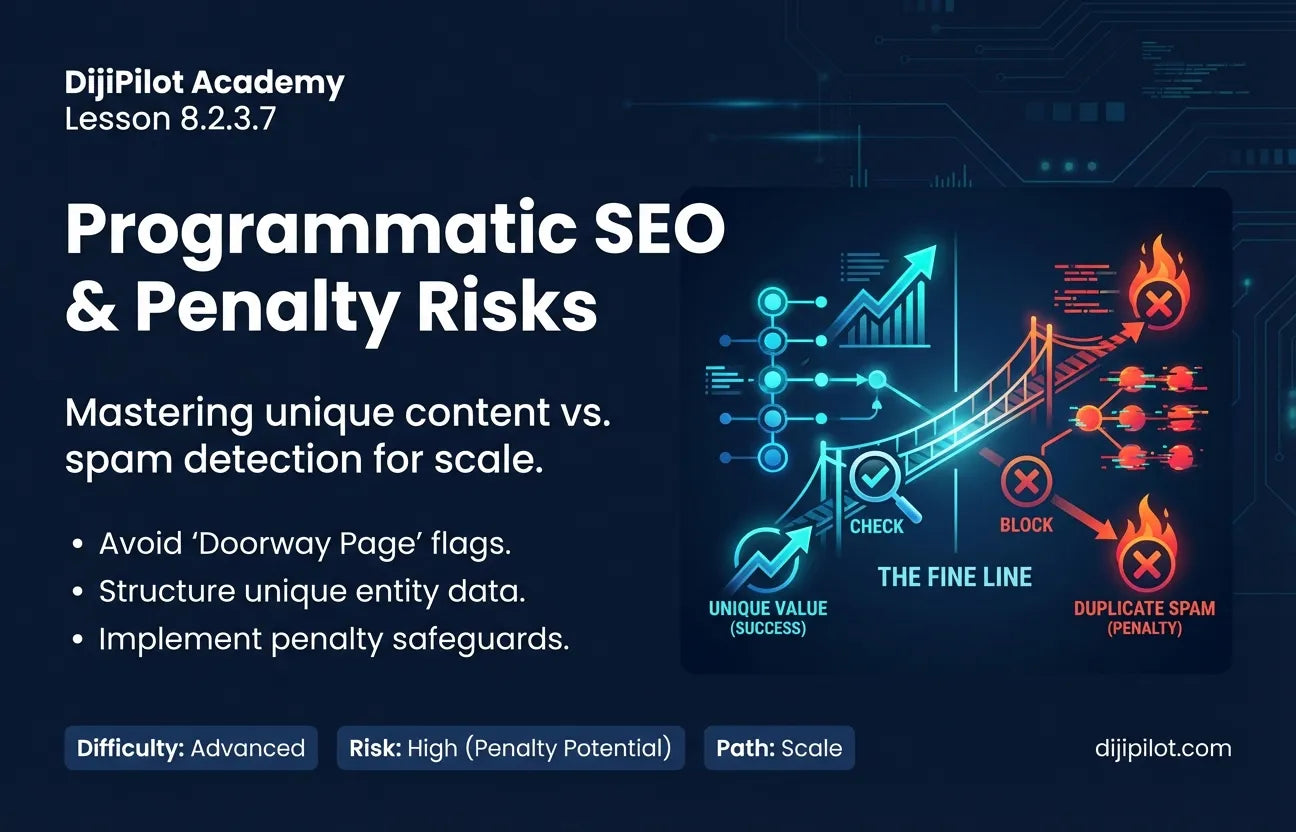 8.2.3.7 - "Programmatic SEO" Dangers: Creating Thousands of Near-Duplicate Pages for Long-Tail Keywords (Difficulty: Advanced | Path: Scale)