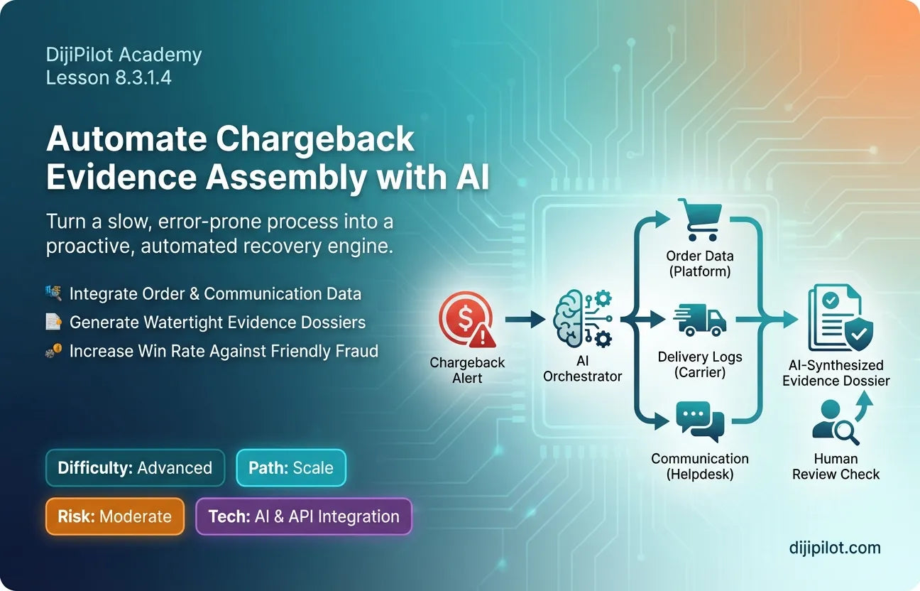 8.3.1.4 - How to Assemble Chargeback Evidence Using Order & Communication Data with AI (Difficulty: Advanced | Path: Scale)
