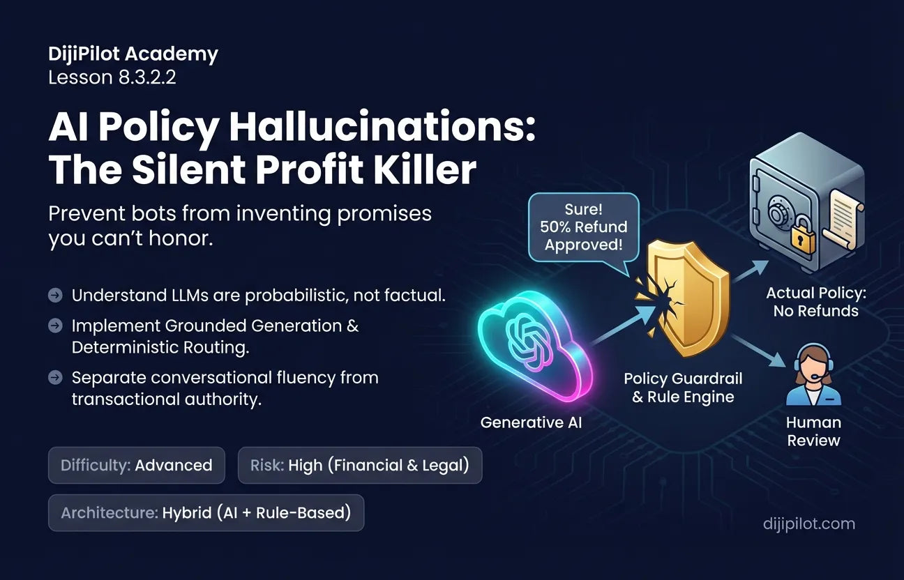 8.3.2.2 - Policy Hallucinations: When Bots Promise Refunds or Discounts You Can't Honor (Difficulty: Advanced | Path: Scale)