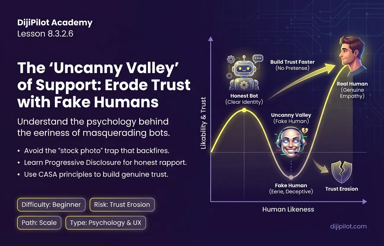 8.3.2.6 - The "Uncanny Valley" of Support: Why Pretending a Bot is a Human Eros Trust (Difficulty: Beginner | Path: Scale)