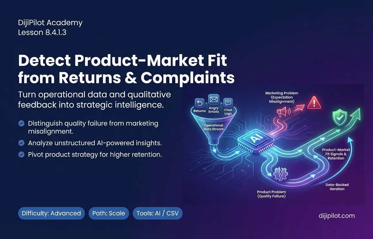 8.4.1.3 - How to Detect Product–Market Fit Signals from Returns, Complaints & Repeat Behavior (Difficulty: Advanced | Path: Scale)