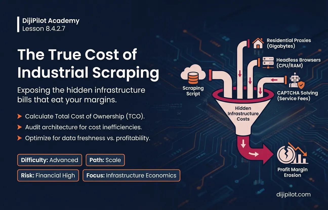 8.4.2.7 - Infrastructure Costs: The Hidden Price of Proxies, Captcha Solvers, and Headless Browsers (Difficulty: Advanced | Path: Scale)
