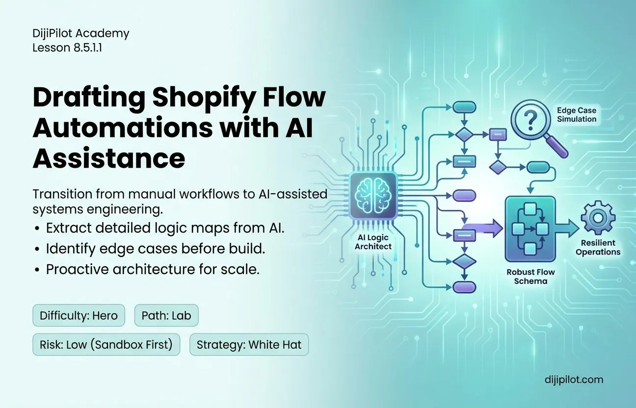 8.5.1.1 - How to Draft Shopify Flow Automations with AI Assistance (Difficulty: Hero | Path: Lab)