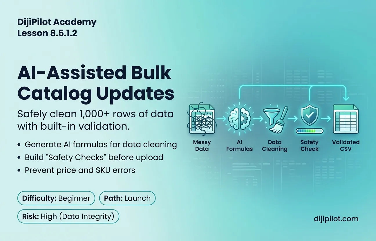 8.5.1.2 - How to Prepare Bulk Catalog Updates (Variants, Metafields) with Safety Checks (Difficulty: Beginner | Path: Launch)