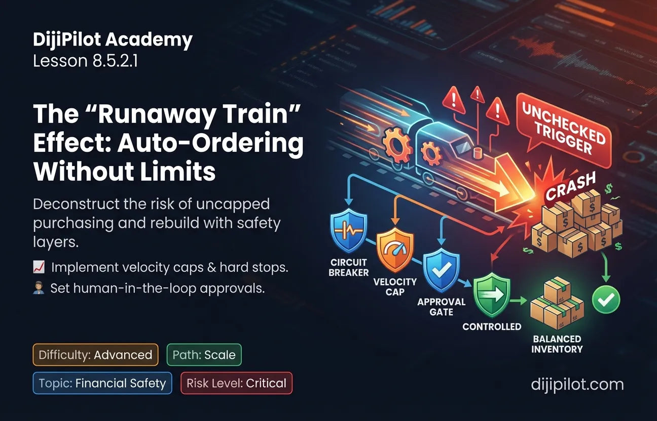 8.5.2.1 - The "Runaway Train" Effect: Auto-Ordering Inventory Without Limits or Checks (Difficulty: Advanced | Path: Scale)