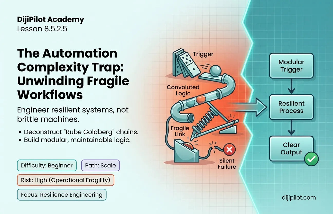 8.5.2.5 - The Complexity Trap: Building "Rube Goldberg" Workflows That No One Else Can Fix (Difficulty: Beginner | Path: Scale)