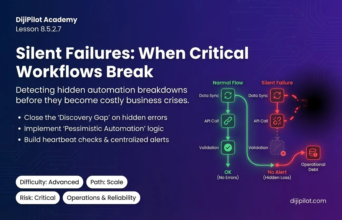 8.5.2.7 - "Silent Failures": When Critical Workflows Break But Don't Send Alerts (Difficulty: Advanced | Path: Scale)