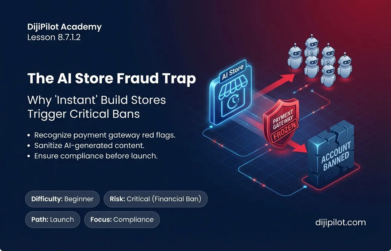 8.7.1.2 - "Ready-to-Sell" vs. "Ready-to-Fail": Why Payment Gateways Reject AI-Generated Stores (Difficulty: Beginner | Path: Launch)