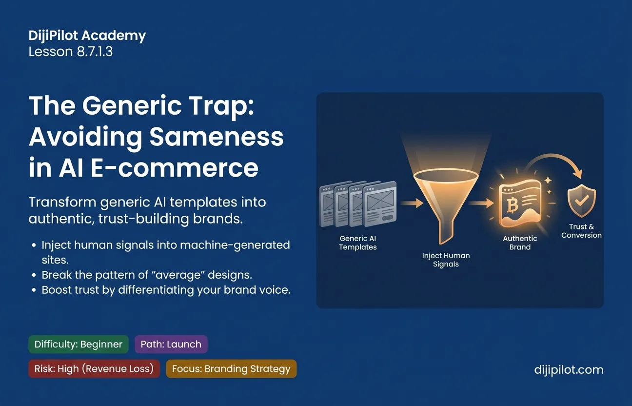 8.7.1.3 - The Generic Trap: Why AI-Templated Layouts Kill Brand Differentiation & Trust (Difficulty: Beginner | Path: Launch)