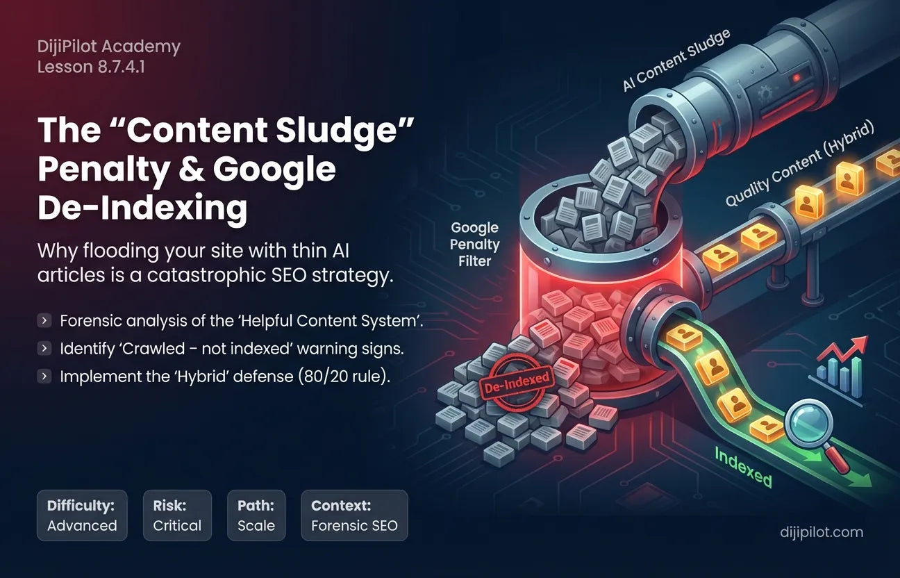 8.7.4.1 - The "Content Sludge" Penalty: Why Google De-Indexes Sites with Thousands of Thin AI Articles (Difficulty: Advanced | Path: Scale)