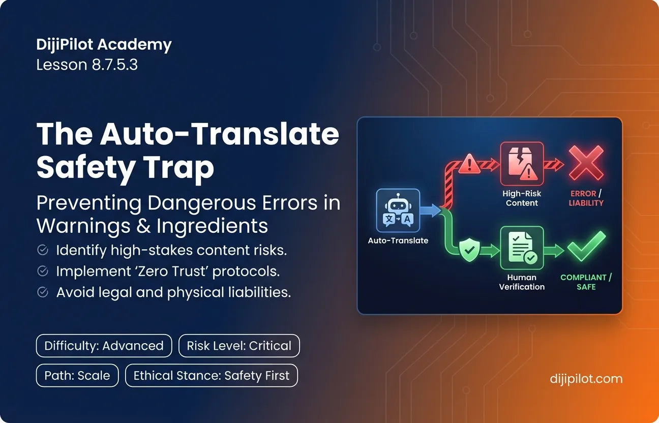 8.7.5.3 - The "Auto-Translate" Trap: Dangerous Errors in Safety Warnings or Ingredients Lists (Difficulty: Advanced | Path: Scale)