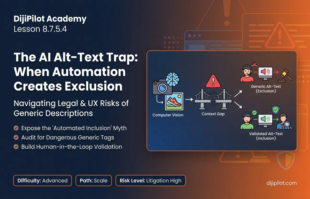 8.7.5.4 - Accessibility Failures: Relying on AI for Image Alt-Text That Is Generic or Inaccurate (Difficulty: Advanced | Path: Scale)