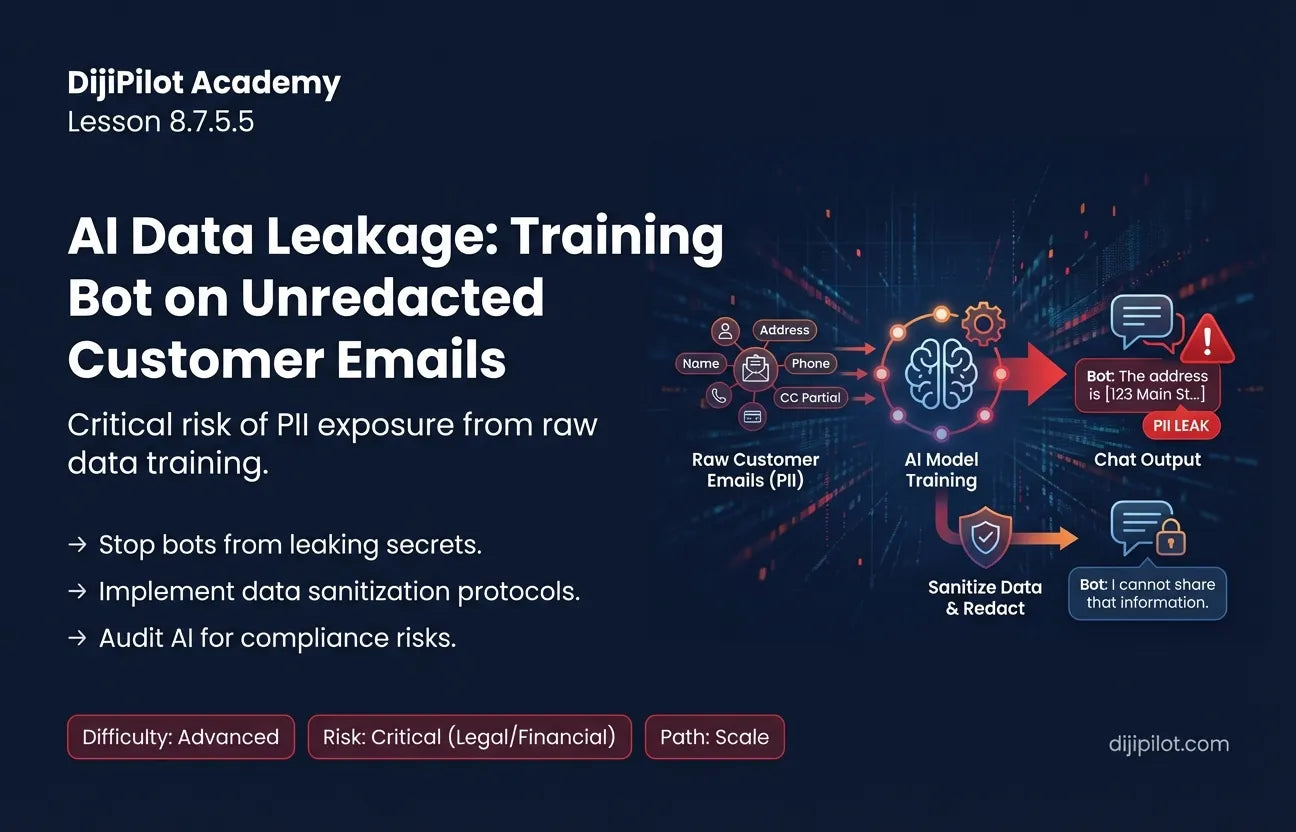8.7.5.5 - Data Leakage: Training Your Custom Bot on Unredacted Customer Emails (PII Exposure) (Difficulty: Advanced | Path: Scale)