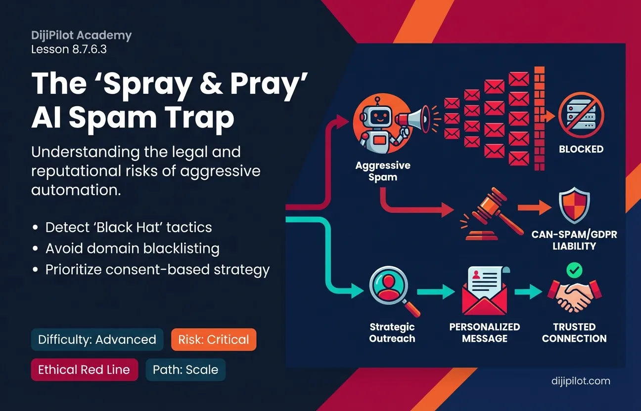 8.7.6.3 - Aggressive Outreach: Using AI to Spam Cold DMs at Scale (Breaking CAN-SPAM/GDPR) (Difficulty: Advanced | Path: Scale)