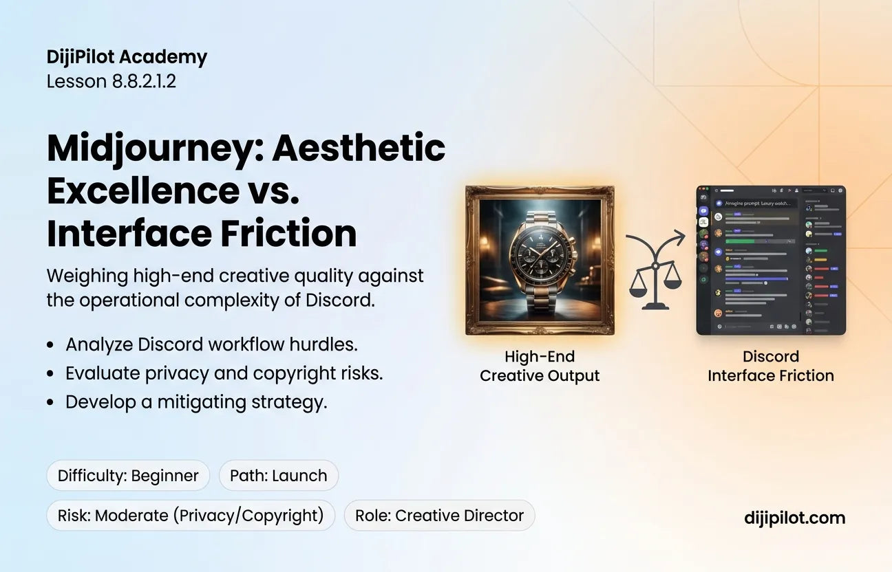 8.8.2.1.2 - Pros/Cons: Best-in-Class Aesthetics vs. Discord Interface Friction in Midjourney (Difficulty: Beginner | Path: Launch)
