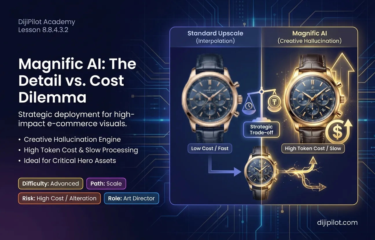 8.8.4.3.2 - Pros/Cons: Incredible Detail Addition vs. Expensive Token Cost in Magnific AI (Difficulty: Advanced | Path: Scale)