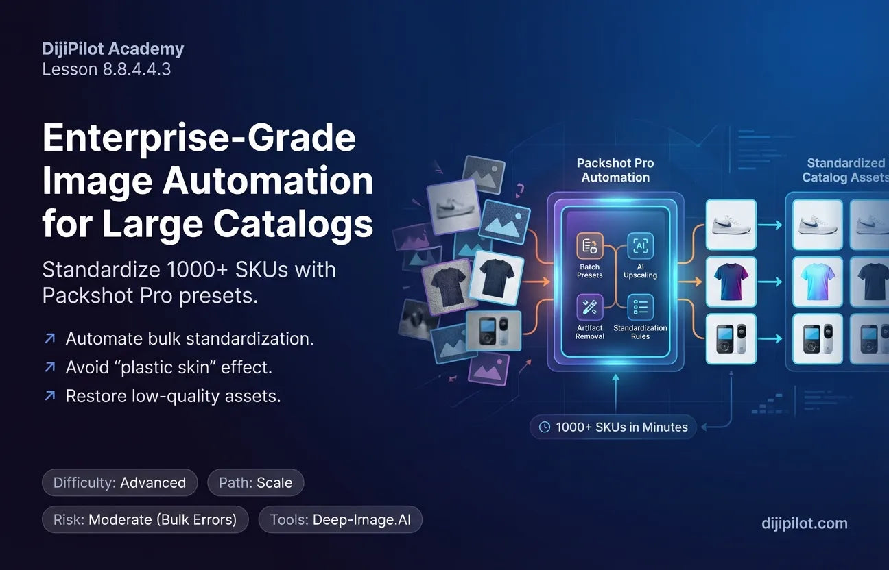8.8.4.4.3 - How to Use Deep-Image.AI: Setting up "Packshot Pro" presets for 1000+ SKUs (Difficulty: Advanced | Path: Scale)