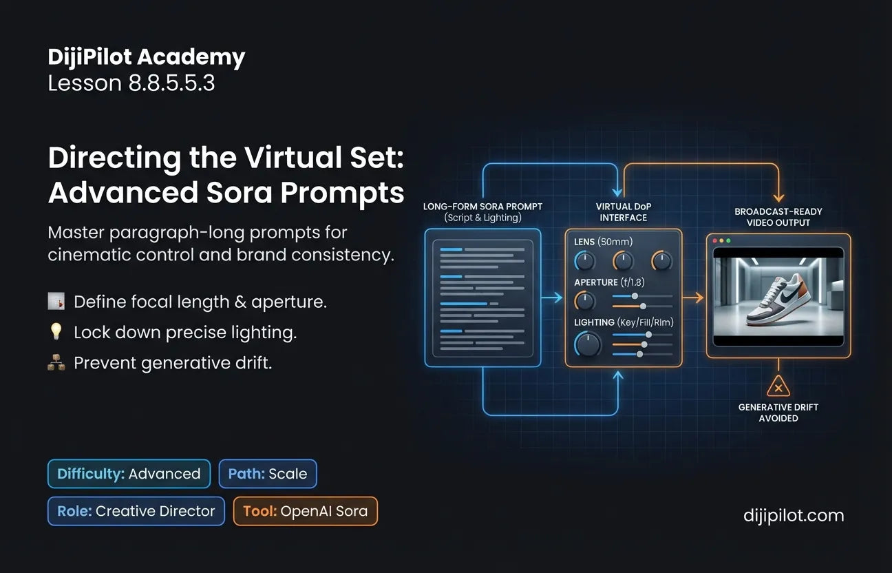 8.8.5.5.3 - How to Use Sora: Writing detailed, paragraph-long prompts that specify camera lens & lighting (Difficulty: Advanced | Path: Scale)