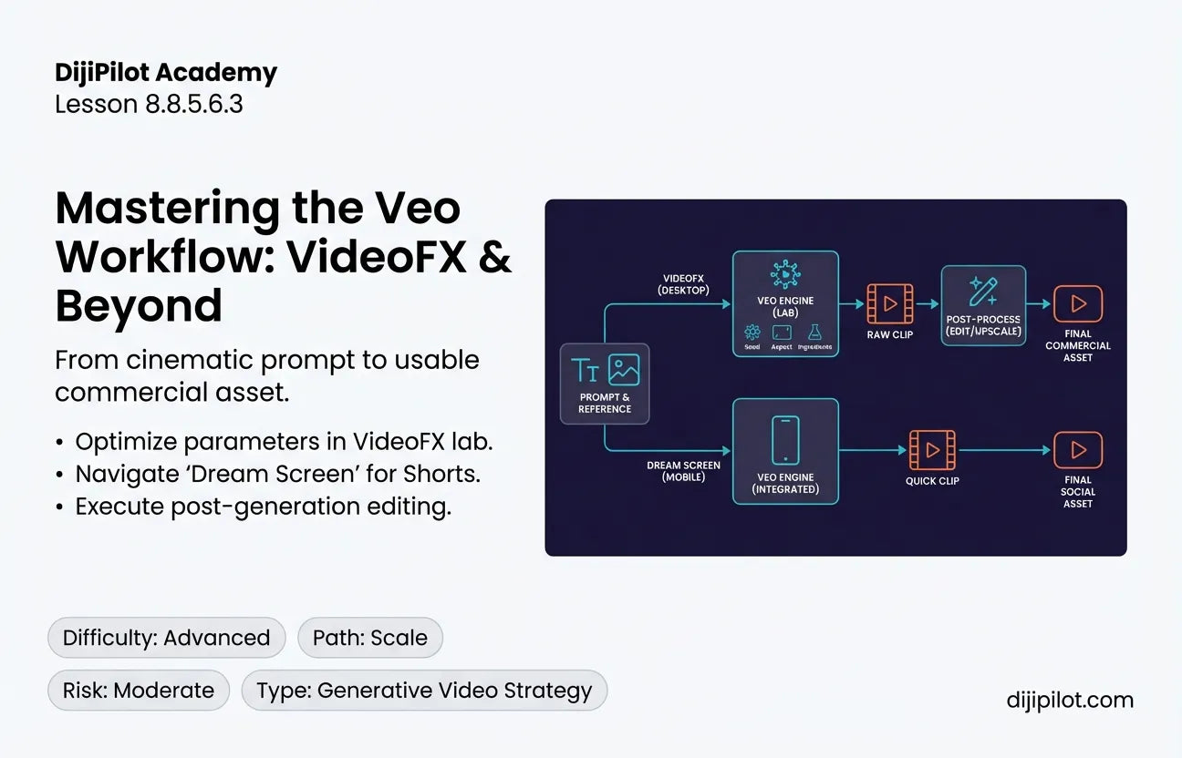 8.8.5.6.3 - How to Use Google Veo: Using "VideoFX" or integrated YouTube creation tools (Difficulty: Advanced | Path: Scale)