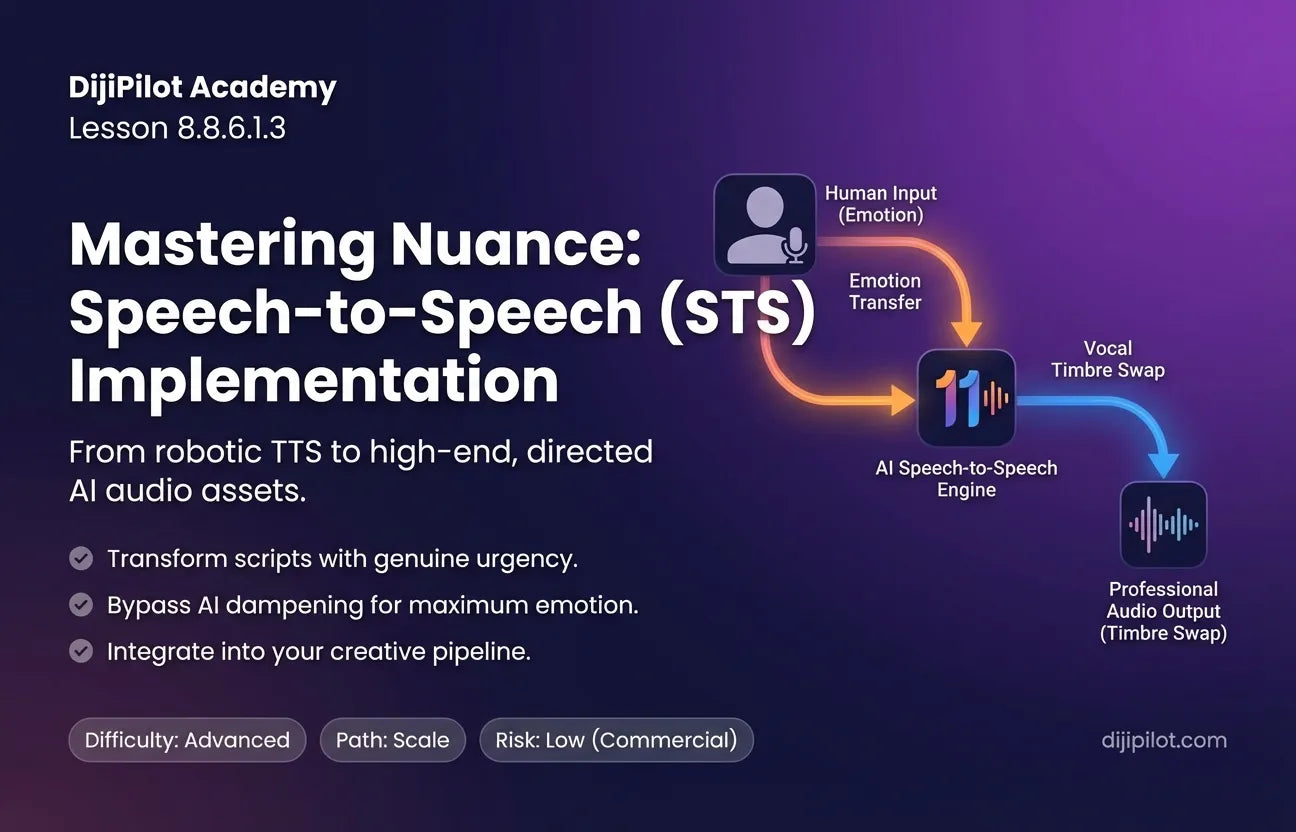 8.8.6.1.3 - How to Use ElevenLabs: Speech-to-Speech for Emotion Transfer (Difficulty: Advanced | Path: Scale)