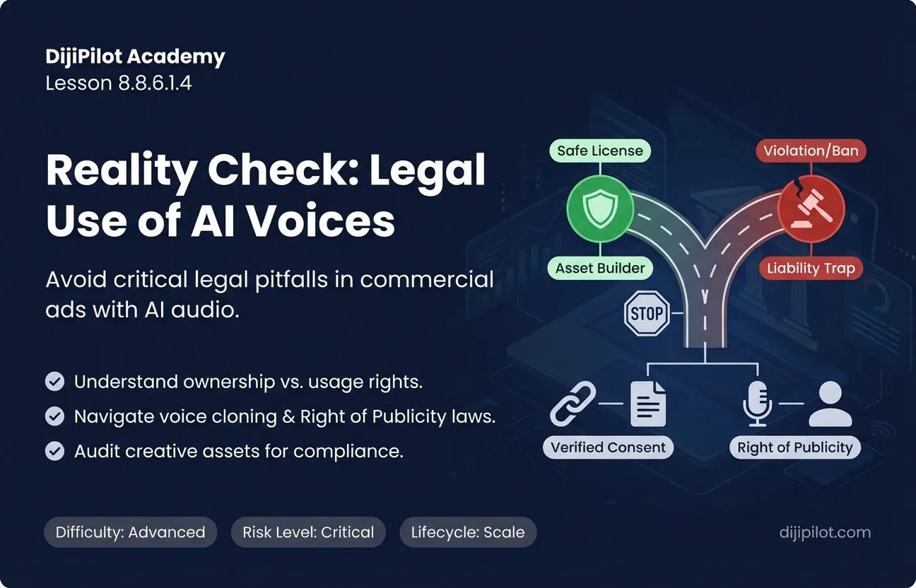 8.8.6.1.4 - Reality Check: Usage Rights for Commercial Ads with ElevenLabs Voices (Difficulty: Advanced | Path: Scale)
