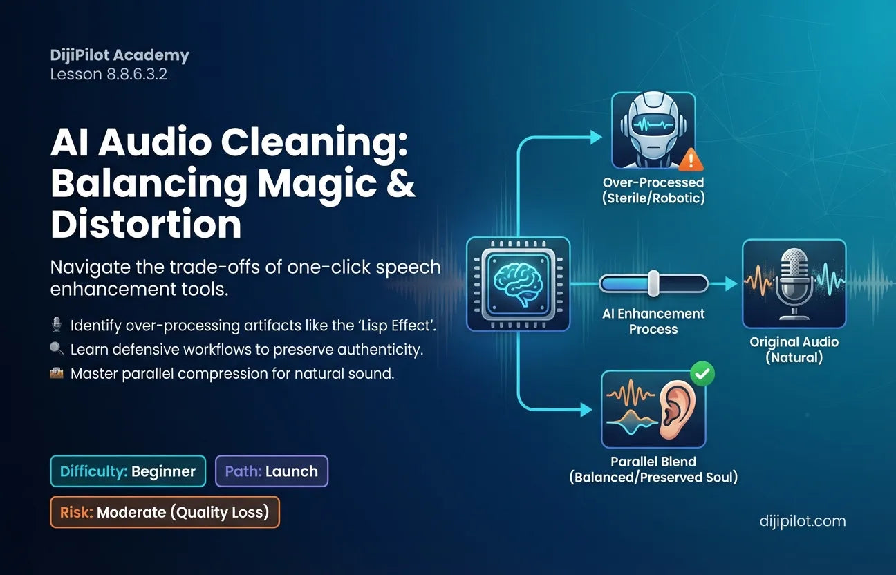 8.8.6.3.2 - Pros/Cons: One-Click Magic vs. Over-Processing Artifacts in Adobe Podcast (Difficulty: Beginner | Path: Launch)