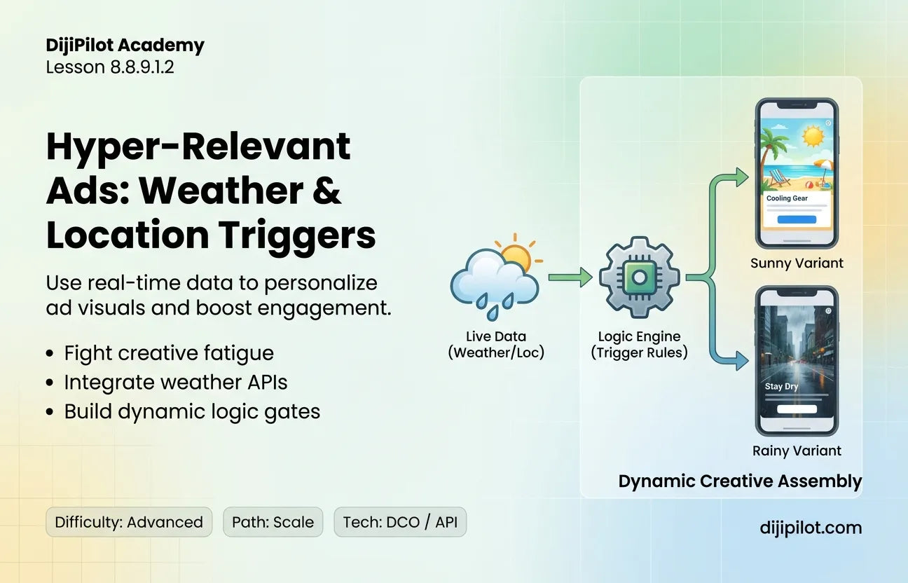 8.8.9.1.2 - Using Dynamic Creative Optimization (DCO) to Personalize Ad Visuals based on Weather/Location (Difficulty: Advanced | Ethics: White Hat | Path: Scale)