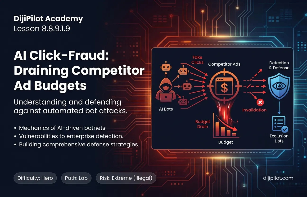 8.8.9.1.9 - Click-Fraud: Using AI Bots to repeatedly click a competitor's ads to drain their budget (Difficulty: Hero | Ethics: Black Hat | Path: Lab)