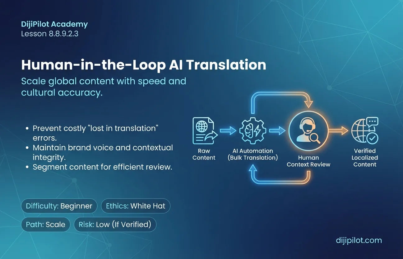 8.8.9.2.3 - Translating Store Content with Mandatory "Human-in-the-Loop" Review (Difficulty: Beginner | Ethics: White Hat | Path: Scale)