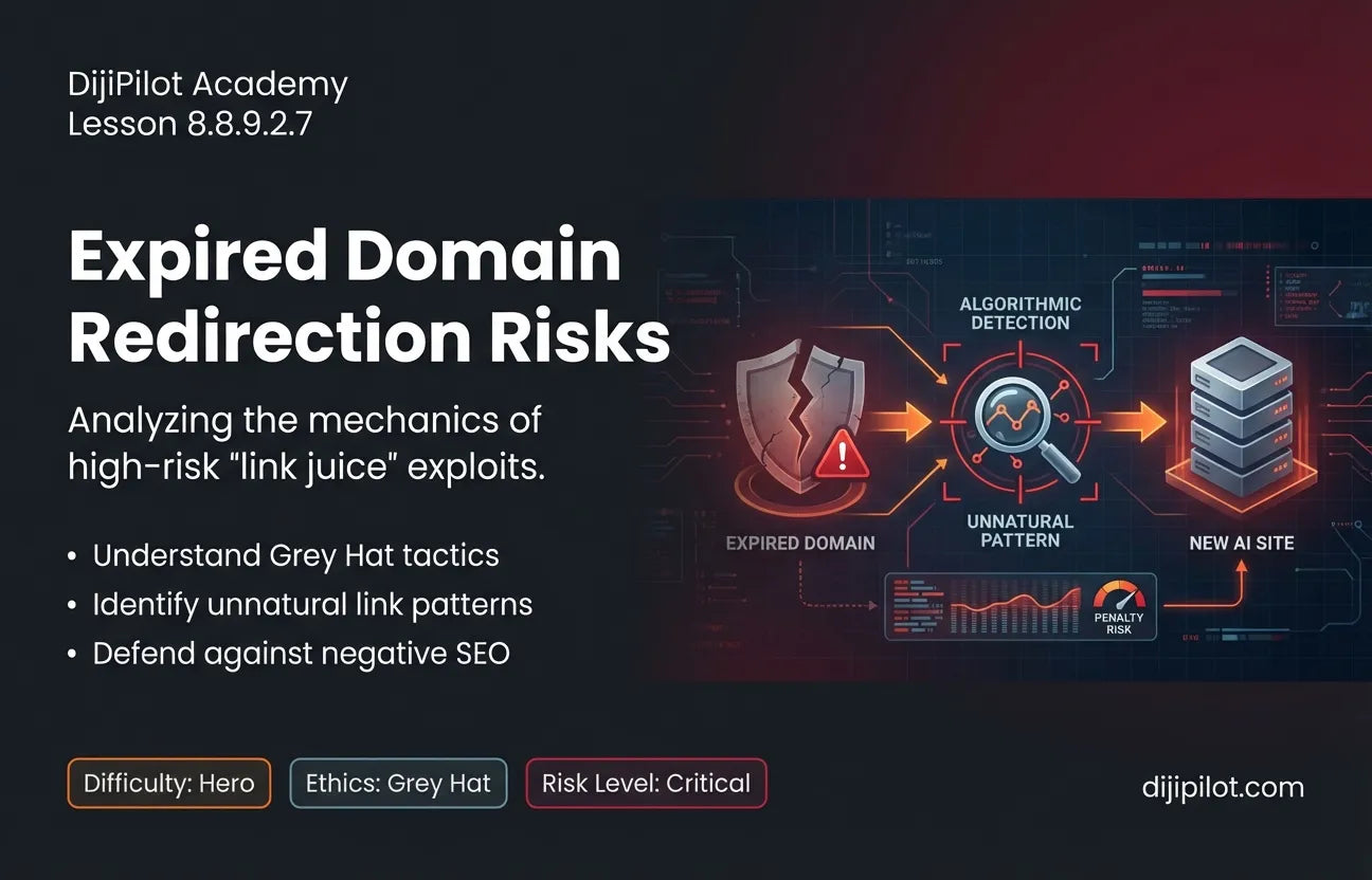 8.8.9.2.7 - Purchasing Expired Domains to Redirect "Link Juice" to New AI Sites (Difficulty: Hero | Ethics: Grey Hat | Path: Lab)