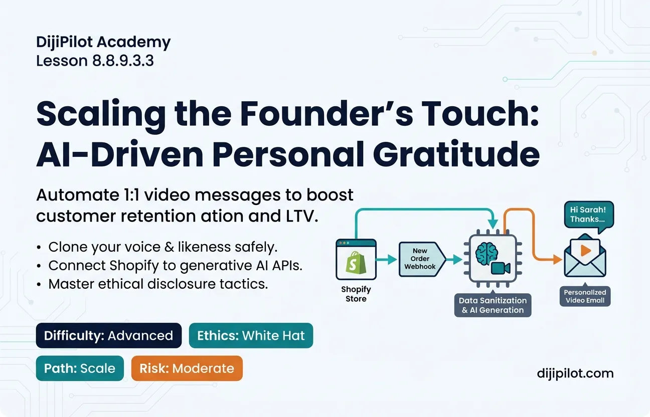 8.8.9.3.3 - Automating "Post-Purchase" Thank You Videos using Personalized AI Voice (Difficulty: Advanced | Ethics: White Hat | Path: Scale)