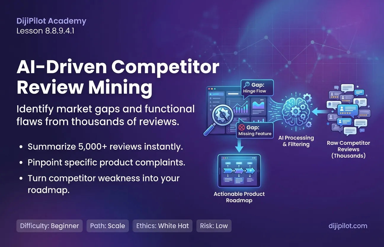 8.8.9.4.1 - Summarizing Thousands of Competitor Reviews to Find Market Gaps (Difficulty: Beginner | Ethics: White Hat | Path: Scale)