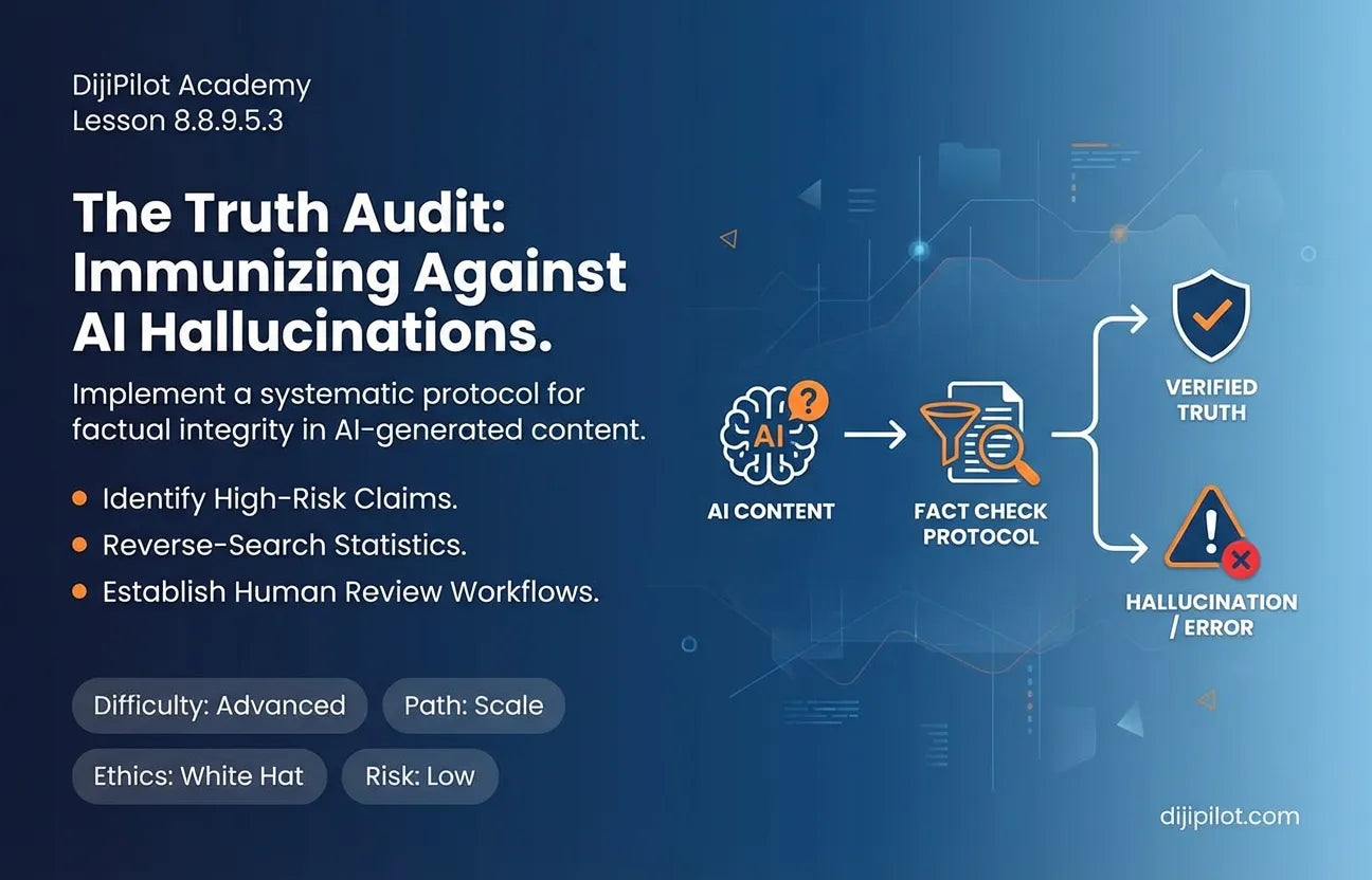 8.8.9.5.3 - Auditing Your Own Content for "AI Hallucinations" & Fabricated Facts (Difficulty: Beginner | Ethics: White Hat | Path: Scale)
