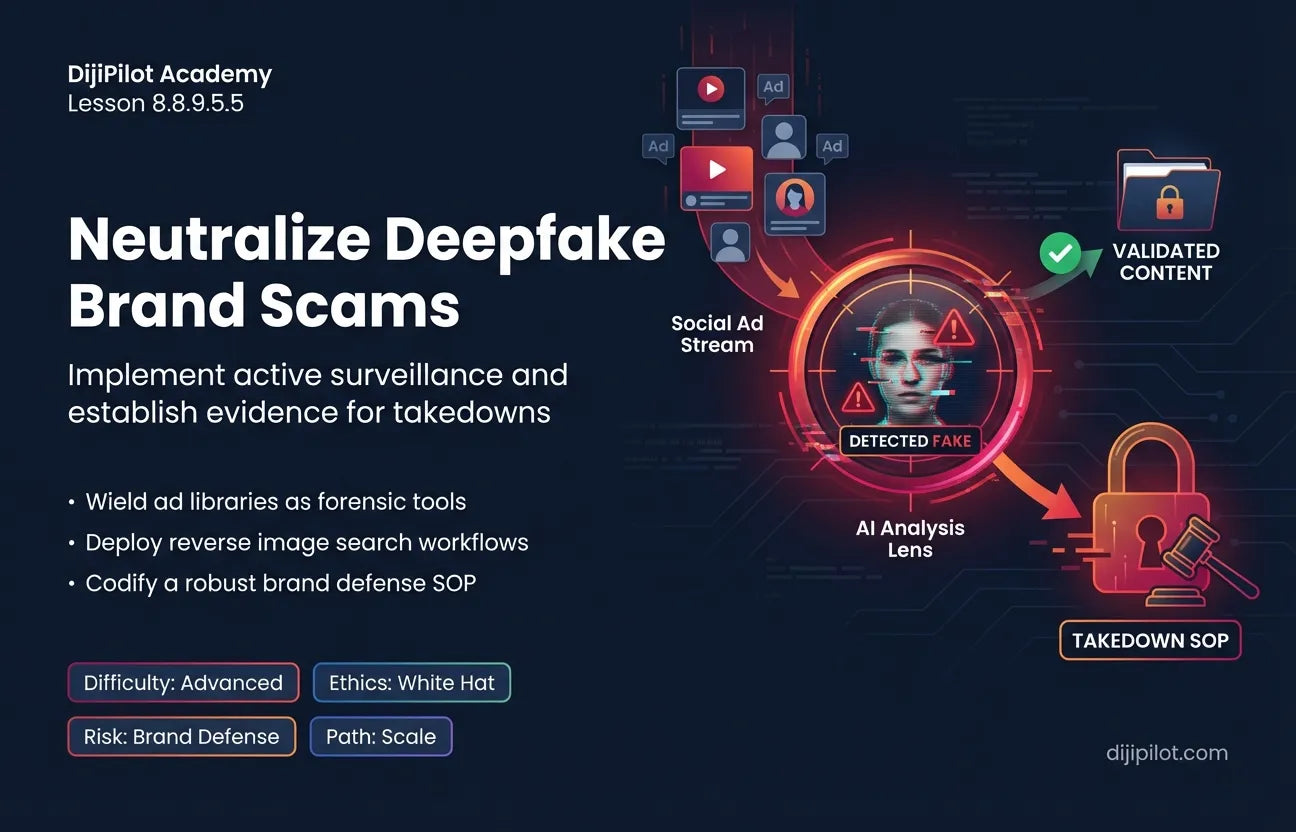 8.8.9.5.5 - Monitoring Social Media for Unauthorized "Deepfake" Ads of Your Brand (Difficulty: Advanced | Ethics: White Hat | Path: Scale)